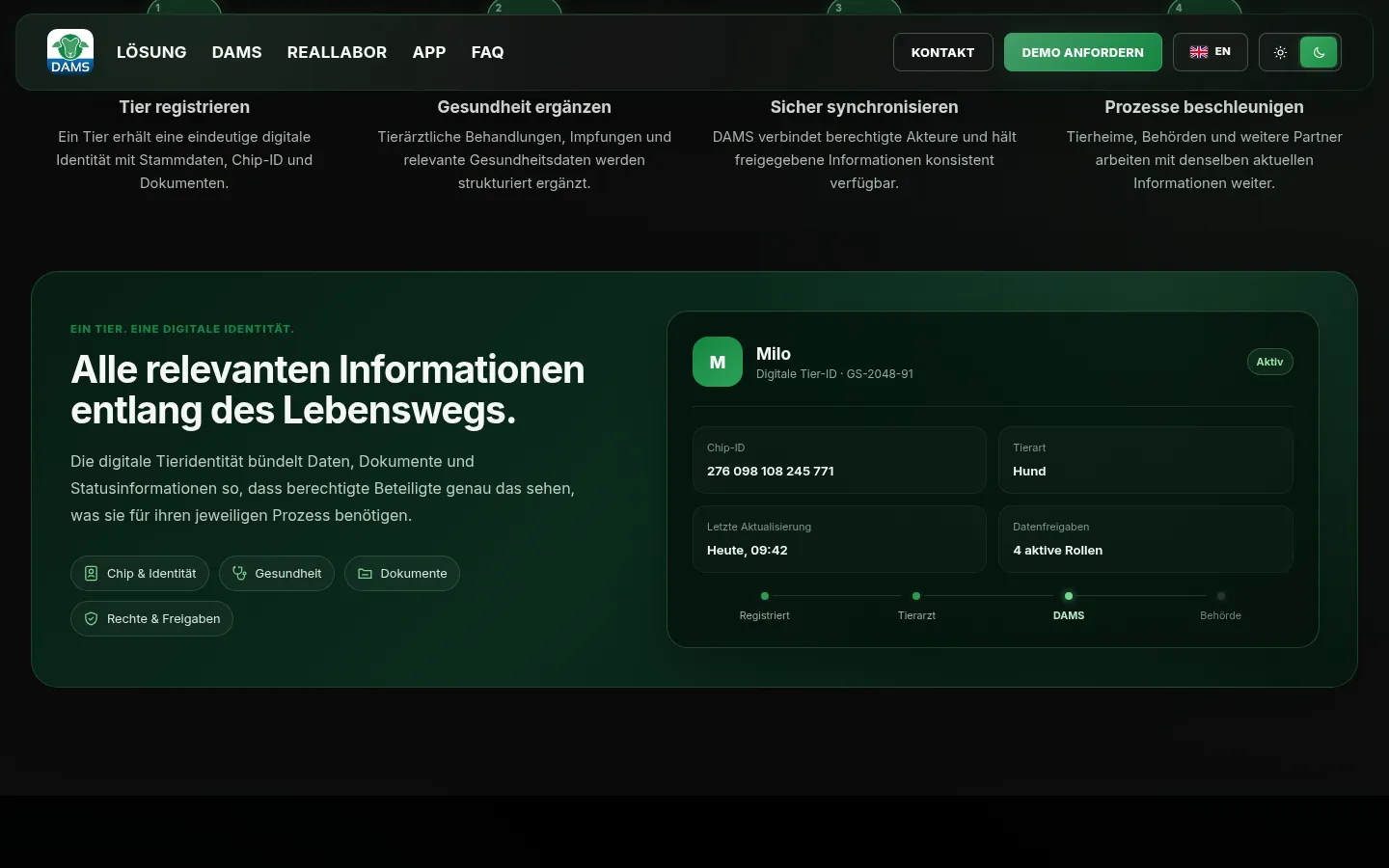 Webdesign Eberswalde: GreenSheep DAMS – digitale Tier-ID
